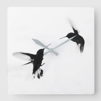Cuadrado Reloj de colibrí de diseño de moda