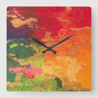 Cuadrado Reloj de colores arcoiris