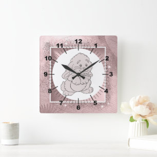 Cuadrado Reloj de conejo