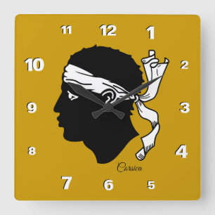 Cuadrado Reloj de Córcega, hogar patriótico, bandera corsa