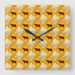 Cuadrado reloj de cruce de ganado