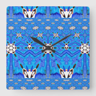 Cuadrado reloj de cuadrícula de matriz azul