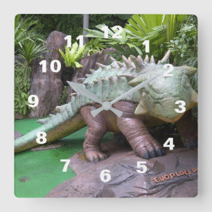 Cuadrado Reloj de dinosaurio