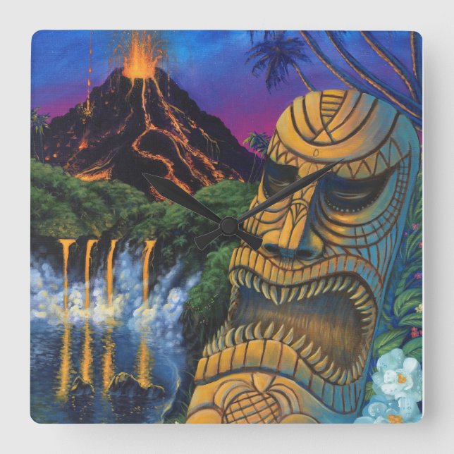 Cuadrado Reloj de dios de Tiki (Anverso)