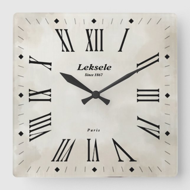 Cuadrado Reloj de elegancia vintage (Anverso)