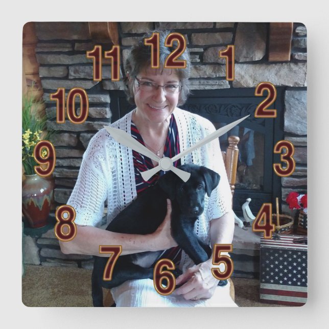 Cuadrado Reloj de encargo con las imágenes (Anverso)