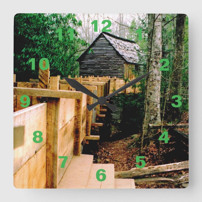 Cuadrado Reloj de escenas de fresado (Anverso)