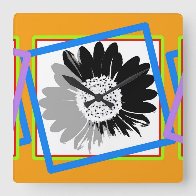 Cuadrado Reloj de flor (Anverso)