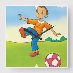 Cuadrado Reloj de fútbol infantil
