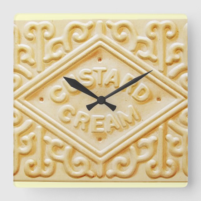 Cuadrado reloj de galletas de crema crema de crema de crema (Anverso)