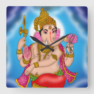 Cuadrado Reloj de Ganesha Bailando