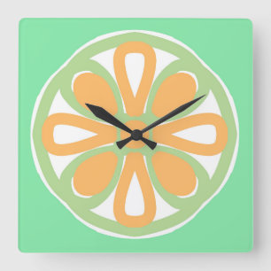 Cuadrado Reloj de gran tamaño de zesty citrus