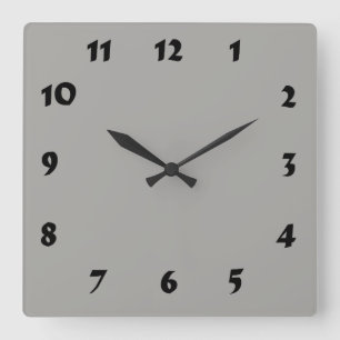 Cuadrado Reloj de grises pasteles numerados cambiable