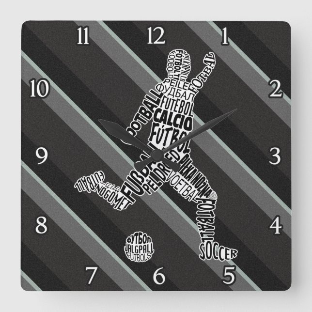 Cuadrado Reloj de idiomas de fútbol de fútbol (Anverso)