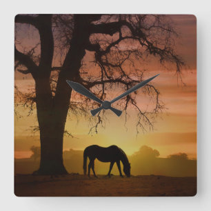 Cuadrado Reloj de imagen de caballo ganador de premio