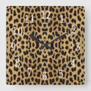 Cuadrado Reloj de impresión de leopardo