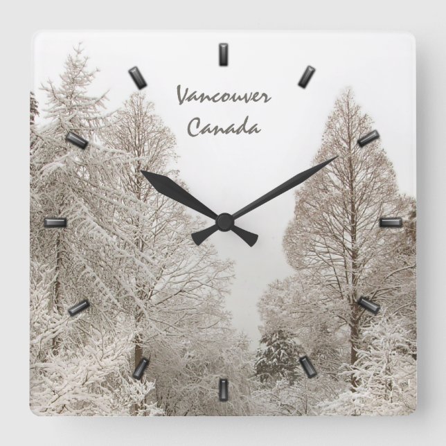 Cuadrado Reloj de invierno Personalizado de reloj de invier (Anverso)