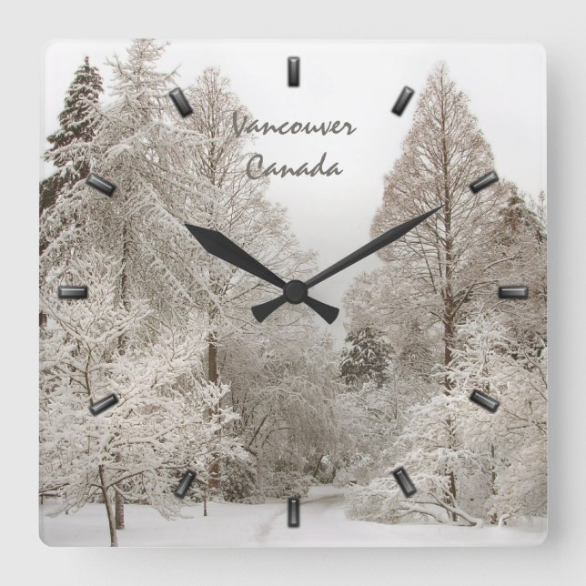 Cuadrado Reloj de invierno Personalizado de reloj de invier (Anverso)