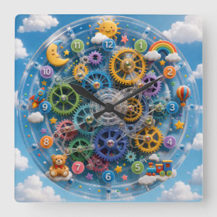 Cuadrado Reloj de juguete caprichoso