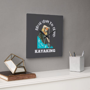 Cuadrado Reloj de Kayak BFTG (blanco)