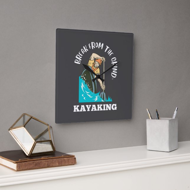 Cuadrado Reloj de Kayak BFTG (blanco) (Oficina)