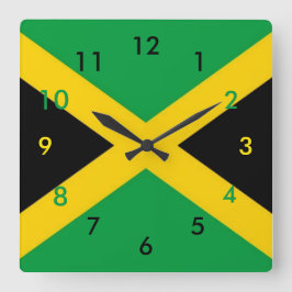 Cuadrado Reloj de la bandera de Jamaica