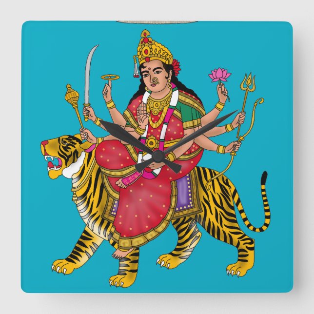 Cuadrado Reloj de la diosa Durga (Anverso)
