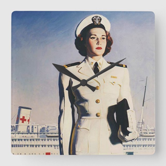 Cuadrado Reloj de la enfermera de la marina de guerra del (Anverso)