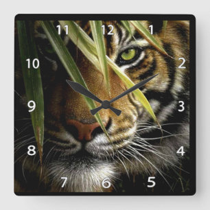 Cuadrado Reloj de la fauna de la cara del tigre