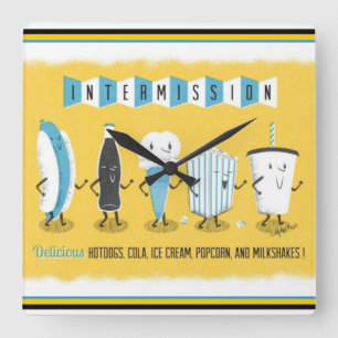 Cuadrado Reloj de la interrupción del teatro del autocinem