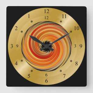 Cuadrado reloj de la máquina del tiempo ~ Naranja Vortex e