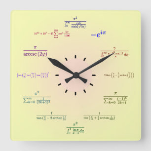 Cuadrado Reloj de la matemáticas (pendiente del