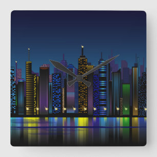 Cuadrado reloj de la noche