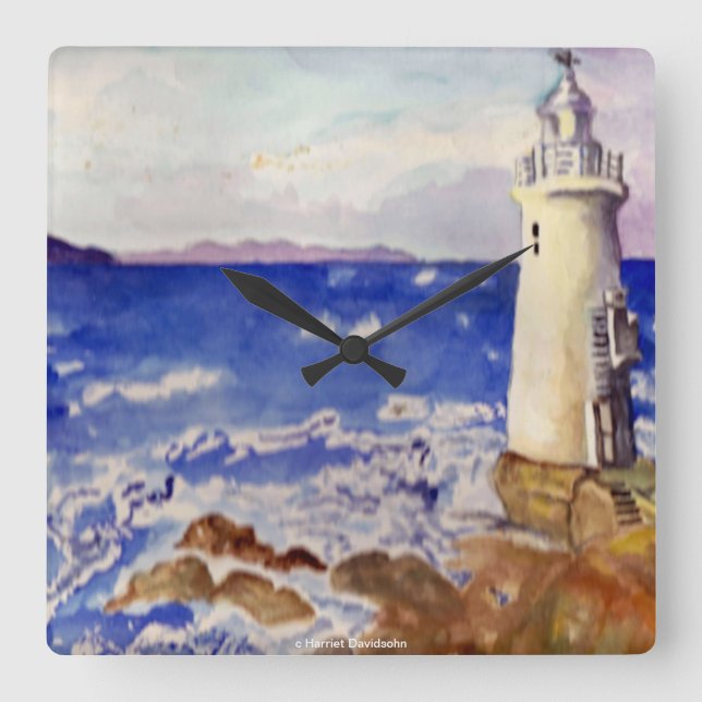 CUADRADO RELOJ DE LA PARED DE LIGHTHOUSE - REGALOS DE DISEÑ (Anverso)