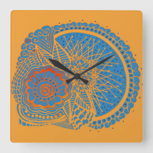 Cuadrado Reloj de la pared del cráneo del cerebro