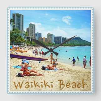 Cuadrado Reloj de la playa de Waikiki