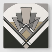 Reloj de la teja de la fan del art déco