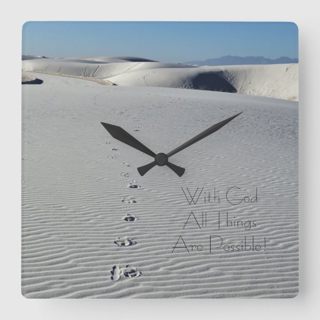 Cuadrado Reloj de las Escrituras Cristianas (Anverso)