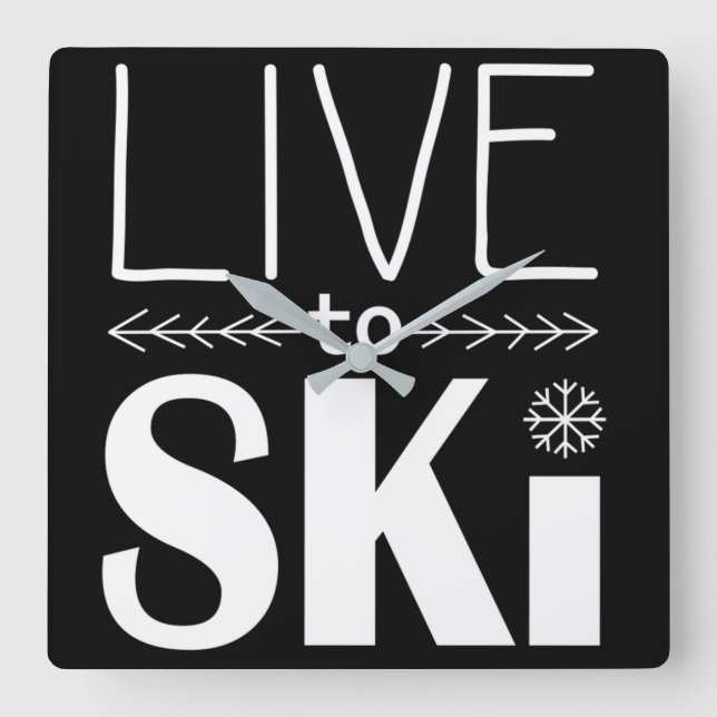 Cuadrado Reloj de Live to Ski (Anverso)