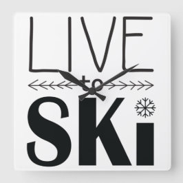 Cuadrado Reloj de Live to Ski