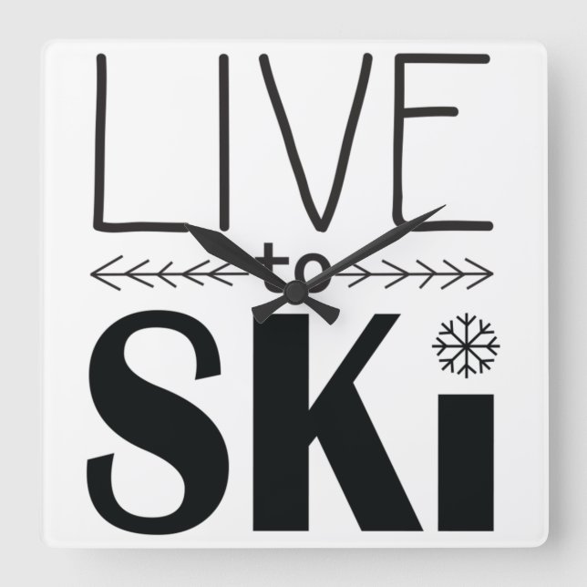 Cuadrado Reloj de Live to Ski (Anverso)