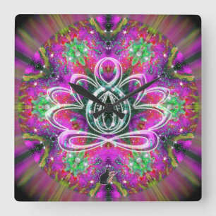 Cuadrado Reloj de Loto Zen Celestial