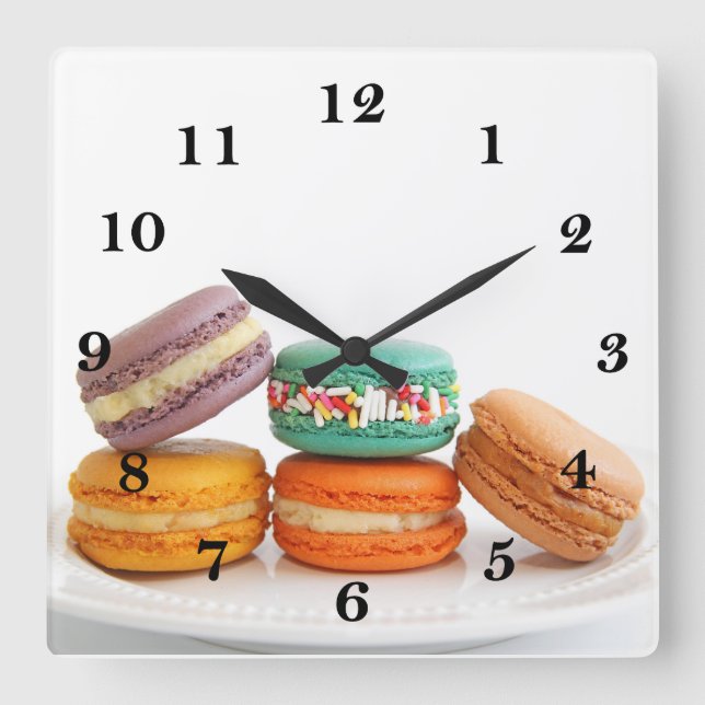 Cuadrado Reloj de macarons (Anverso)