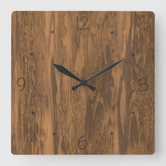 Cuadrado Reloj de madera apenado del modelo