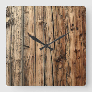 Cuadrado Reloj de madera de roble
