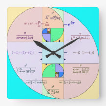 Reloj de matemáticas de proporción dorada