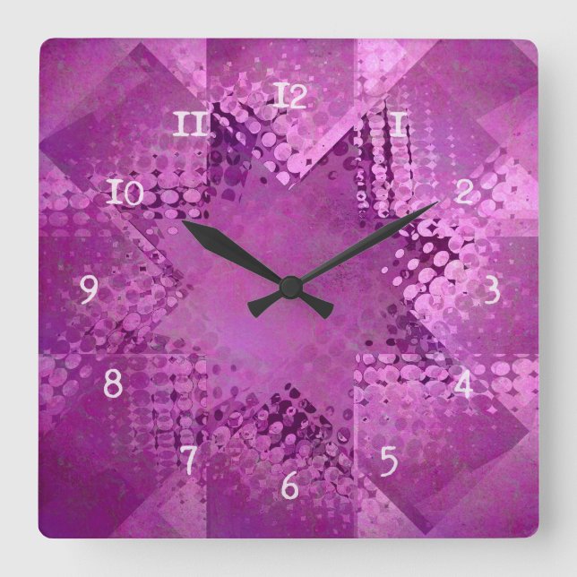 Cuadrado Reloj de media estrella violeta (Anverso)