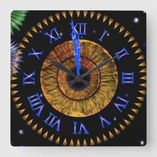 Cuadrado Reloj de medianoche Hazel