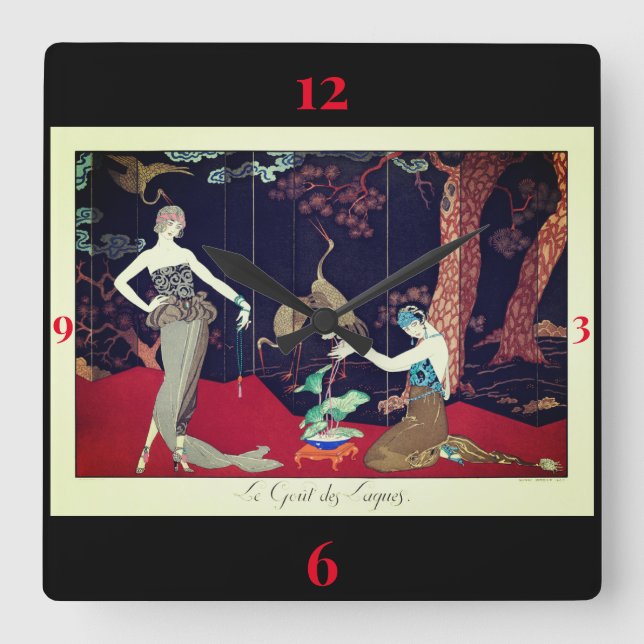 Cuadrado Reloj de moda Barbier Retro (Anverso)