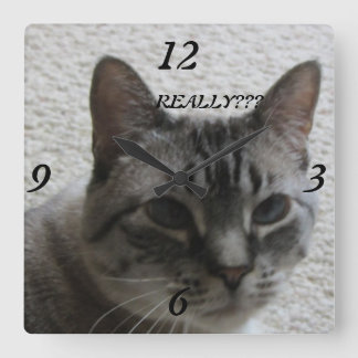 Cuadrado Reloj De Muro De Tude Kitty.
